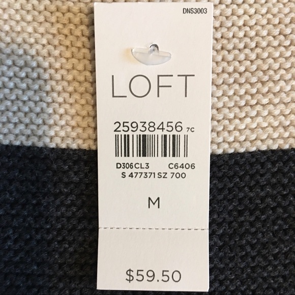 NWT LOFT Colorblock Balloon Sleeve Swing Shape Pullover Sweater, size Medium 🖤 - Picture 9 of 14